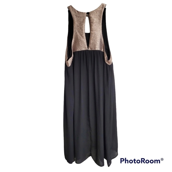 Needle & Thread Black And Metallic Gold Swing Dress - Picture 2 of 7